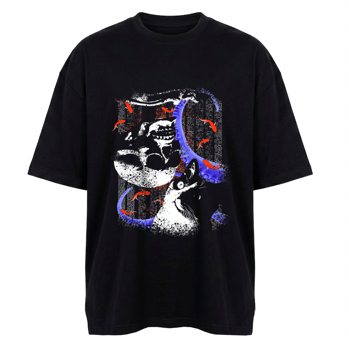 Camiseta Oversized Preta – Curious Cat